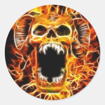 Amon Fiery Skull Sticker