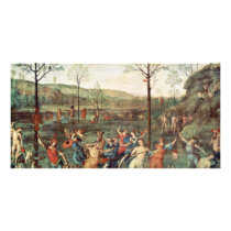 Amor Fight Against Chastity By Perugino Pietro Custom Photo Card