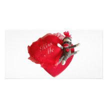 Amour #6 de singe de chaussette cartes de vœux avec photo