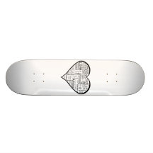 Amour au coeur de beaucoup de langues skateboards personnalisables
