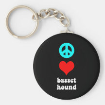 Amour Basset Hound de paix Porte-clé