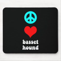 Amour Basset Hound de paix Tapis De Souris