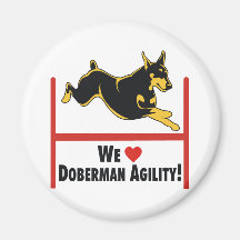 Amour d'agilité de Pinscher de dobermann Aimants Pour Réfrigérateur