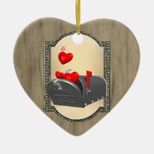 Amour dans le courrier ornements