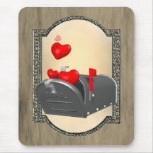Amour dans le courrier tapis de souris