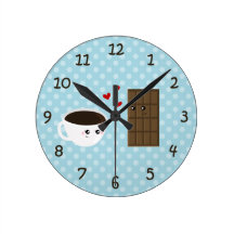 Amour de café et de chocolat horloge
