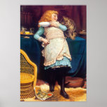 Amour de chat de Kitty - peinture vintage - par le Poster