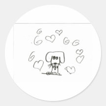 amour de chiot autocollants ronds