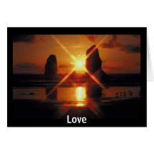 Amour de crépuscule d'aube cartes de vœux