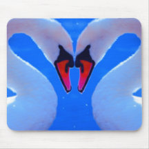Amour de cygne, cous en forme de coeur romantiques tapis de souris