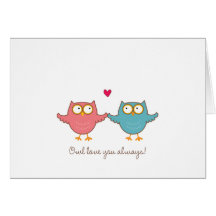 amour de hibou vous cartes de vœux