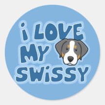 Amour de Kawaii I mon Swissy Adhésifs