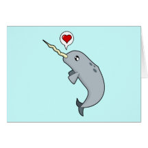 Amour de Narwhal Carte De Vœux
