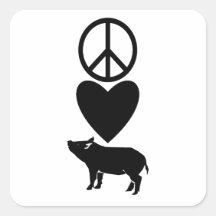 Amour de paix et autocollants de porcs