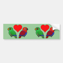 Amour de perroquet d'Eclectus Autocollants Pour Voiture