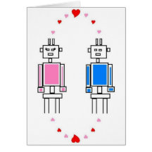 Amour de robots carte de vœux