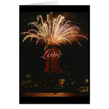 Amour des feux d'artifice 3D d'art numérique Carte De Vœux