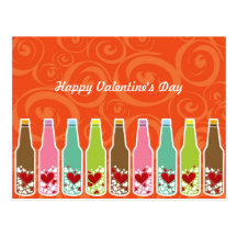 Amour en carte postale lunatique de Saint-Valentin