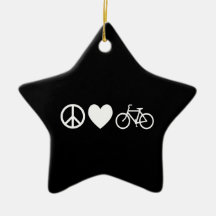 Amour et bicyclettes de paix décoration pour sapin de noël
