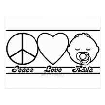 Amour et Kaila de paix Cartes Postales
