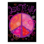 Amour et la carte de Valentine de signe de paix
