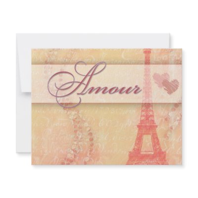 Amour in Paris Personalized Announcement by perfectpostage