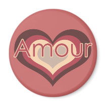 Amour Love for Valentines Day Fridge Magnets