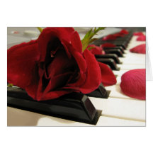 Amour romantique de rose rouge cartes de vœux