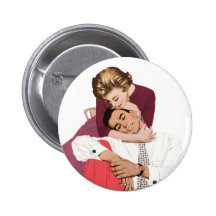 Amour romantique vintage, rétro Romance rose Badges