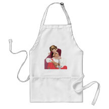 Amour romantique vintage, rétro Romance rose Tablier