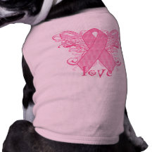 Amour rose de ruban manteaux pour chien