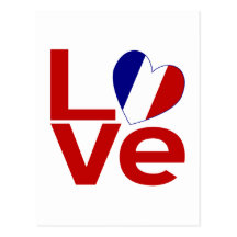 AMOUR rouge français Carte Postale