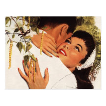 Amour vintage Romance, couple dans une étreinte af Cartes Postales