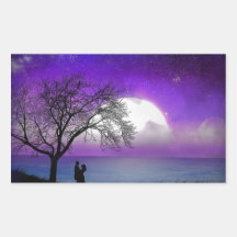 Amoureux au clair de lune - autocollants