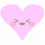 Amoureux heureux Valentine de visage de Kawaii Photo Sculpture