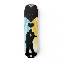 Amoureux sous un coeur - plateau de skateboard