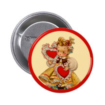 Amoureux vintage de coeurs badge avec épingle
