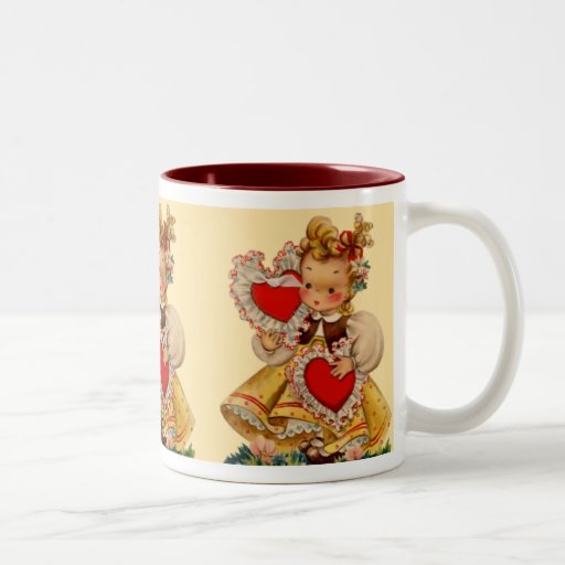 Amoureux vintage de coeurs mug à café