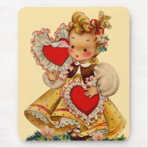 Amoureux vintage de coeurs tapis de souris