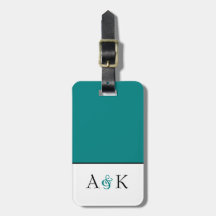Ampersand Elegance: Teal Honeymoon Luggage Tag