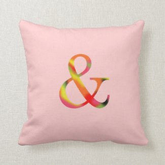 Ampersand Pillow Pink Red Floral Color And Symbol