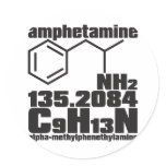 amphetamine round sticker