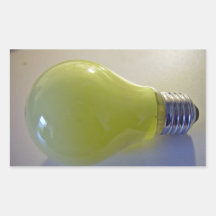 Ampoule jaune autocollant en rectangle