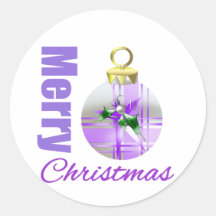 Ampoule pourpre d'ornement de thème de Joyeux Noël Autocollants