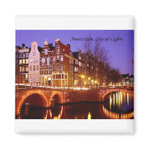 Amsterdam, City of Lights (by St.K.) Refrigerator Magnets