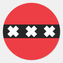 Amsterdam Flag Round Sticker