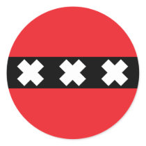 Amsterdam Flag Round Sticker