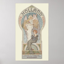 Amsterdam, Holland Art Nouveau Poster