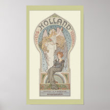 Amsterdam, Holland Art Nouveau Poster