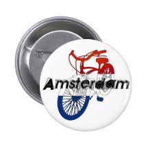 Amsterdam Holland Netherlands Cycling Button